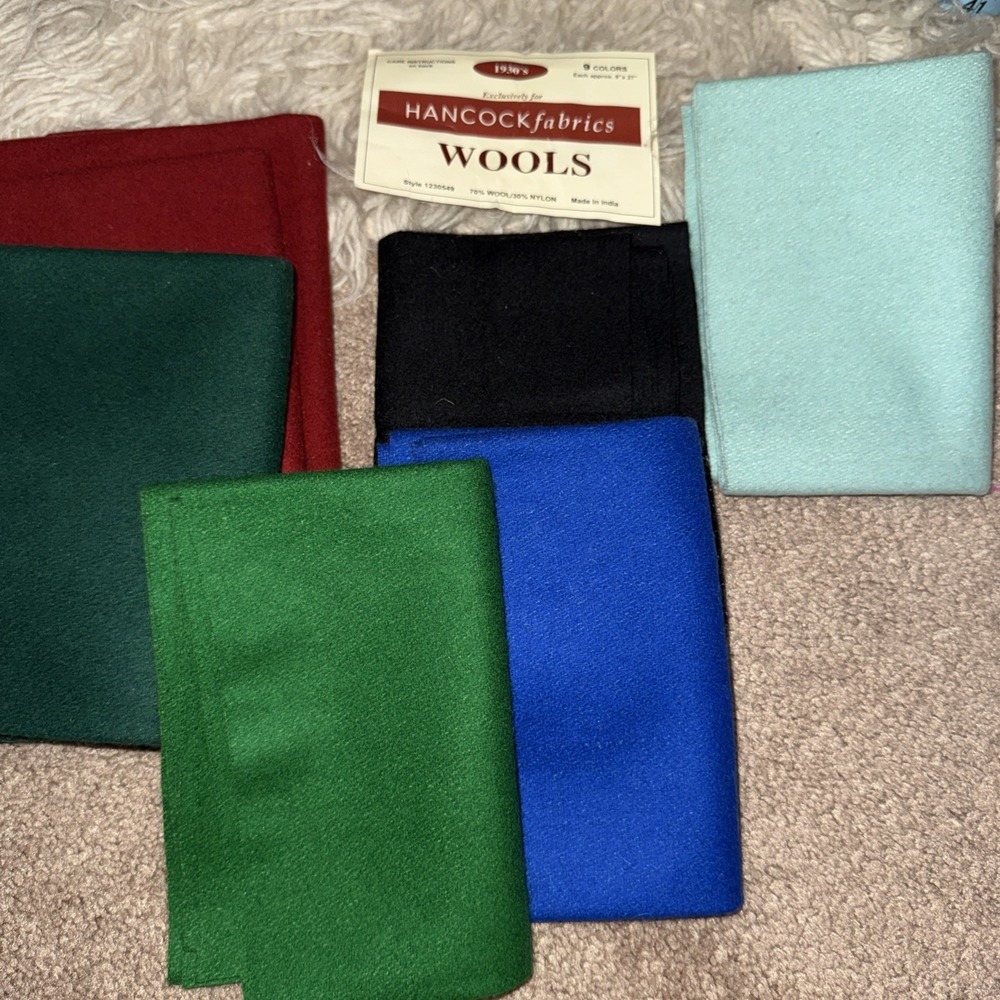 Hancock Fabrics 1930's Wool Fabric Lot